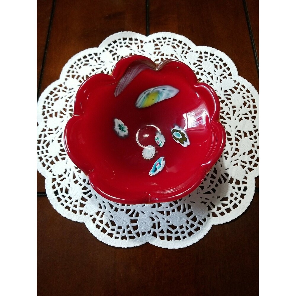 Vintage Italian Art Glass Dish Bowl .Mid Century Modern.